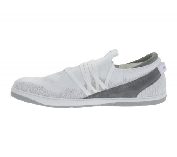 minimalistische GROUNDIES Barfu&szlig;schuhe Osaka Herren Low-Top Sneaker mit TrueSense Sohle Schn&uuml;r-Schuhe GND-280262-02 Wei&szlig;/Grau