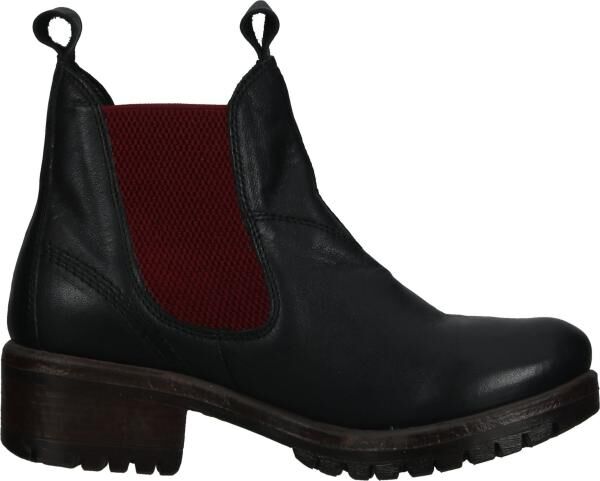Modische LAZAMANI Stiefelette Schlupfschuhe f&uuml;r Damen 68002 black-red Schwarz