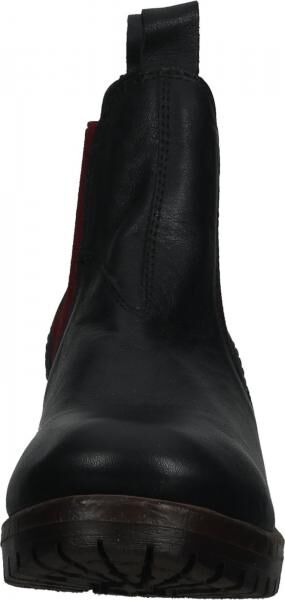 Modische LAZAMANI Stiefelette Schlupfschuhe f&uuml;r Damen 68002 black-red Schwarz