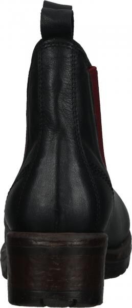 Modische LAZAMANI Stiefelette Schlupfschuhe f&uuml;r Damen 68002 black-red Schwarz