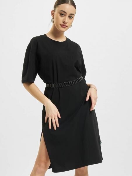 modisches Urban Classics Damen Kleid 180 g/m&sup2; mit Baumwolle Schwarz