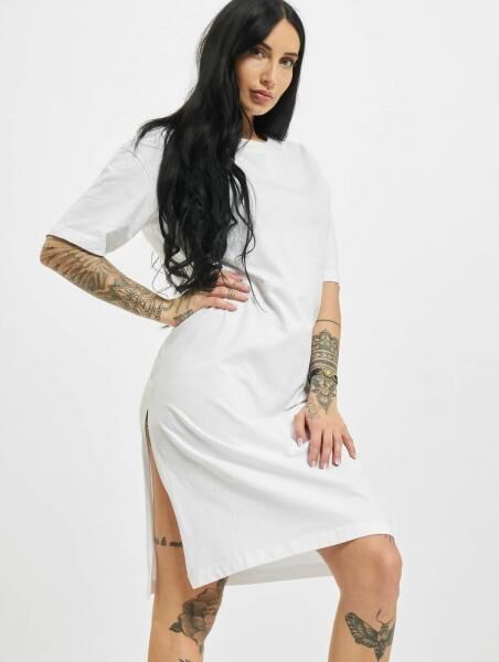 modisches Urban Classics Damen Kleid Oversize 180 g/m&sup2; mit Baumwolle Wei&szlig;
