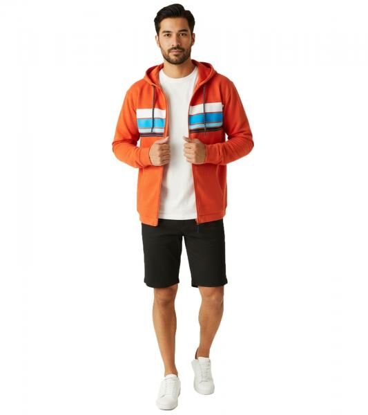 Sustainable REGATTA Shorebay Men's Hooded Sweatshirt Jacket, Cotton Jacket, Sweatshirt Jacket RMA564-33L Orange