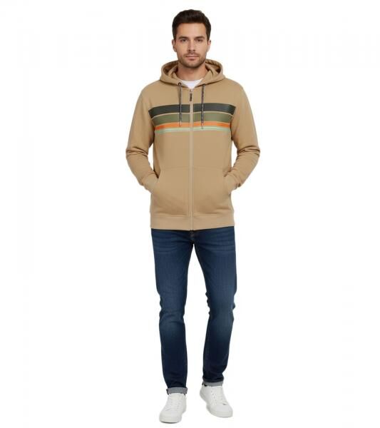 nachhaltige REGATTA Shorebay Herren Sweat-Jacke mit Kapuze Baumwoll-Jacke Sweatshirt-Jacke RMA564-J66 Beige