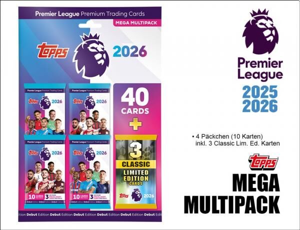 Premier League Trading Cards 2025/2026 &ndash; MEGA MULTIPACK (20.8.2025)