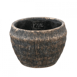 PTMD bloempot Sary S zwart/goudkleurig 12 cm