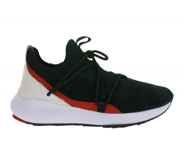 PUMA X Scuderia Ferrari SF Evo Cat II Suede LS Damen oder Herren Sneaker mit Ferrari-Logo Motorsport Leder-Schuhe 306373 01 Schwarz/Weiß/R