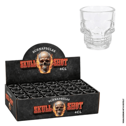Schnapsglas Totenkopf, transparent, 4cl