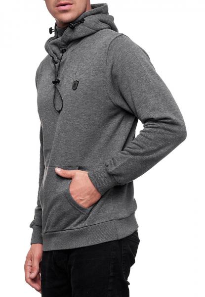 Sportlicher Hoodie f&uuml;r Herren mit cooler Kapuze Sweater Kapuzen-Pullover 19140 Anthrazit