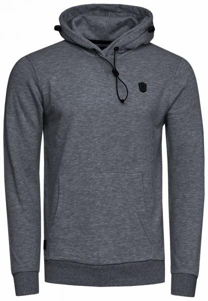 Sportlicher Hoodie f&uuml;r Herren mit cooler Kapuze Sweater Kapuzen-Pullover 19140 Anthrazit