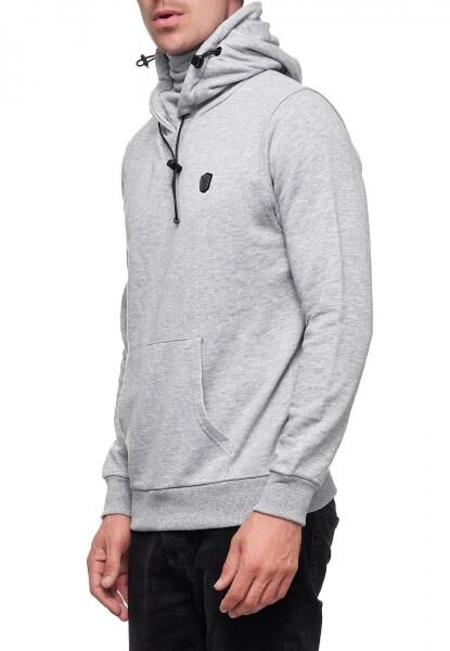 Sportlicher Hoodie f&uuml;r Herren mit cooler Kapuze Sweater Kapuzen-Pullover 19140 Grau