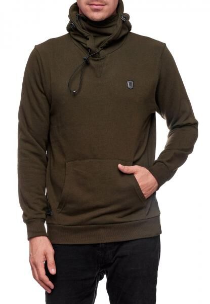 Sportlicher Hoodie f&uuml;r Herren mit cooler Kapuze Sweater Kapuzen-Pullover 19140 Khaki