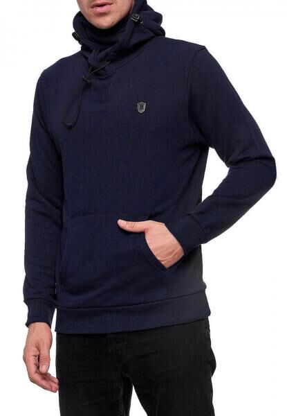 Sportlicher Hoodie f&uuml;r Herren mit cooler Kapuze Sweater Kapuzen-Pullover 19140 Marine-Blau