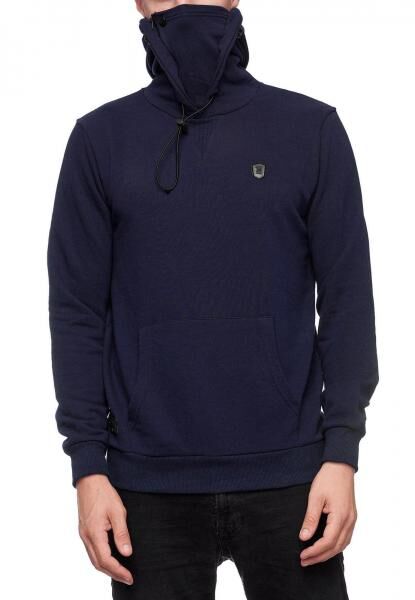 Sportlicher Hoodie f&uuml;r Herren mit cooler Kapuze Sweater Kapuzen-Pullover 19140 Marine-Blau