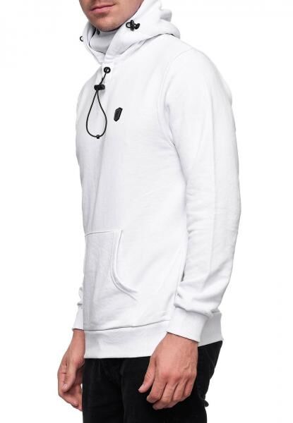 Sportlicher Hoodie f&uuml;r Herren mit cooler Kapuze Sweater Kapuzen-Pullover 19140 Wei&szlig;