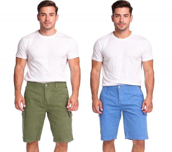 U.S. POLO ASSN. Herren Freizeit-Cargo Shorts leichte Freizeit-Shorts mit U.S. Polo Stickerei kurze Hose 143 68147 52661 Khaki oder Blau