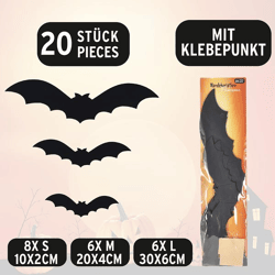 Wandekoration Fledermaus, 20tlg