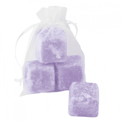 Bernsteinwürfel „Intense Secret“, 2,5 cm, Organza-Säckchen mit 3 Stück