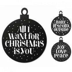 Boltze Weihnachtsanhänger Soho schwarz 25 cm 3fach sortiert
