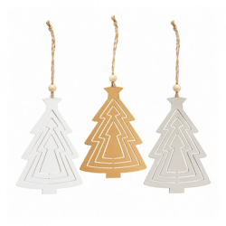 Boltze Weihnachtsanhänger „Jara“ aus Metall, 14,5 cm, 3er-Set in verschiedenen Farben
