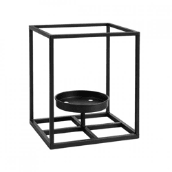 Metalllaterne, schwarz, 25 cm