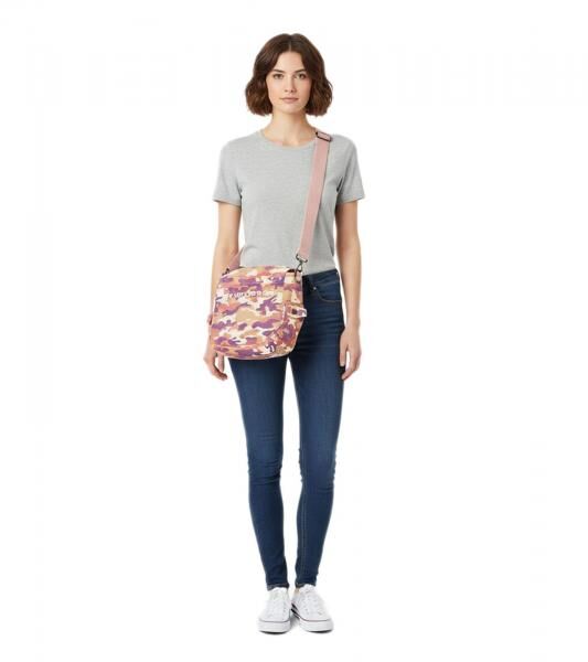 RAMONES Rock-Band Umh&auml;nge-Tasche Schultertasche mit verstellbarem Riemen MB81358RAM Camouflage Pink