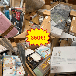 350 € pro Mix-Palette mit 60–70 Artikeln, Haushaltswaren und Elektronik, Kategorie A/B/C, ungeprüfte Kundenretouren aus Deutschland