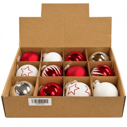 Weihnachtskugeln, 8 cm, 12 Stück