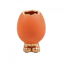 Osterei auf Sockel, orange/goldfarben, 10 cm