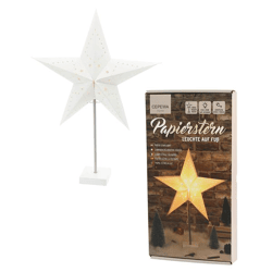 Papierstern Tischleuchte auf Fuß,  60cm
