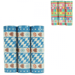 Serpentinen „Happy Birthday“ und „Oktoberfest“, 4 Meter, 2 verschiedene Motive, 3er-Set