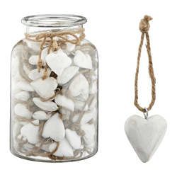 Pendant, heart, antique white, small, approx. 5cmD