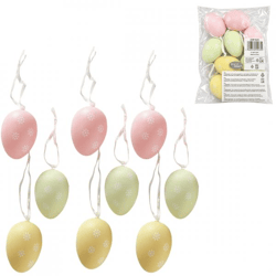 Boltze Osterei-Anhänger, 6 cm, 9er-Set
