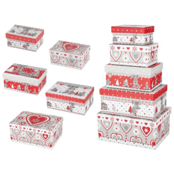 Boxenset Winter, Herz, rechteckig, 5er Set