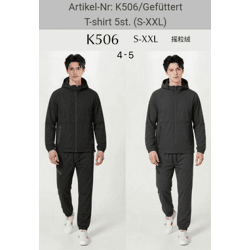 Herren Freizeitanzug K506, Jacke und Hose, Schwarz/Grau, Gr. S–XXL – 5 Anzüge je VE