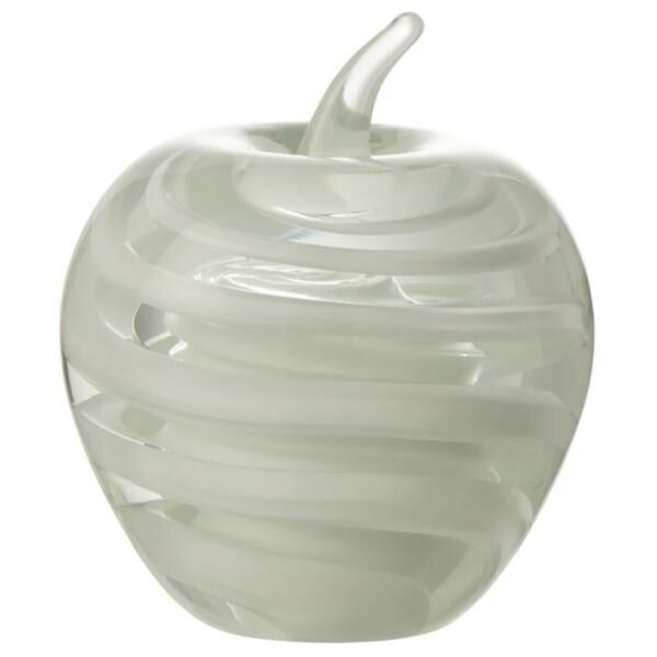 J-Line, Apfelform, Glas, weiß, 12 cm