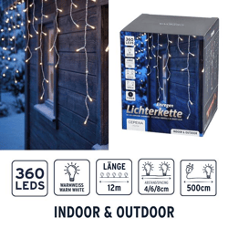 Lichterkette, Eisregen, 360LED, ca. 12m