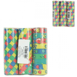 Red/Yellow/Blue/Green Streamers, 4 Meters, 2 Assorted, Set of 3
