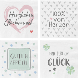 Servietten, Sprüche Bunt, 4/s, 20er Pack