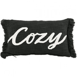 Tiseco Kissen Baumwolle Slub Cozy schwarz 30 x 50 cm