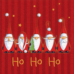 20 Servietten / Napins 33 x 33 cm - Santas singing Ho Ho Ho - Christmas