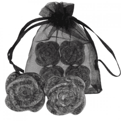 Bernsteinblock rosa Moschus 2,5 cm Organzabeutel mit 4 Stück