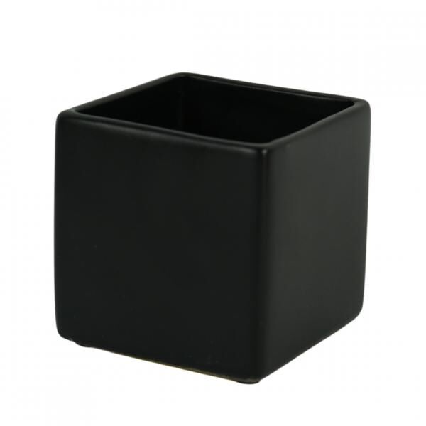 D&M Blumentopf, quadratisch, Basic, mattschwarz, 11 cm