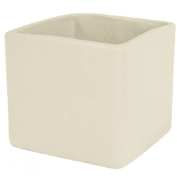 D&M Depot bloempot vierkant Basic mat creme 19 cm