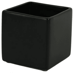 D&M Depot bloempot vierkant Basic mat zwart 19 cm