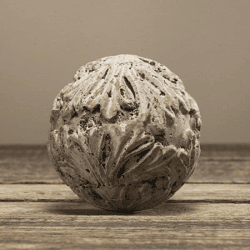 Deko-Kugel, betonfarben, Zementguss