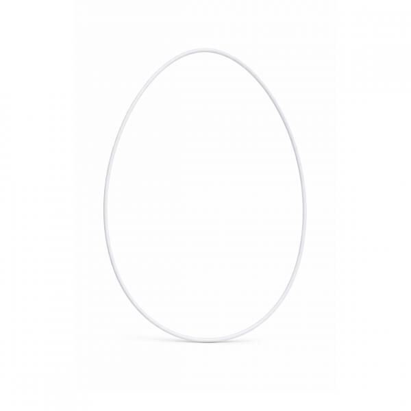 Decoration ring Egg metal white 24 x 35 cm