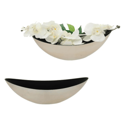 Decorative bowl, oval, champagne color/black, M, approx. 39x12x13cm