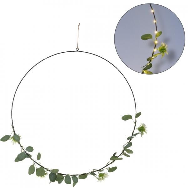 Hanging decoration ring Botanical LED on battery 60 cm