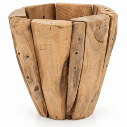 J-Line Jack Teak Flower Pot, 30 cm